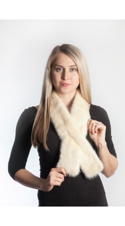 White Mink Fur Scarf